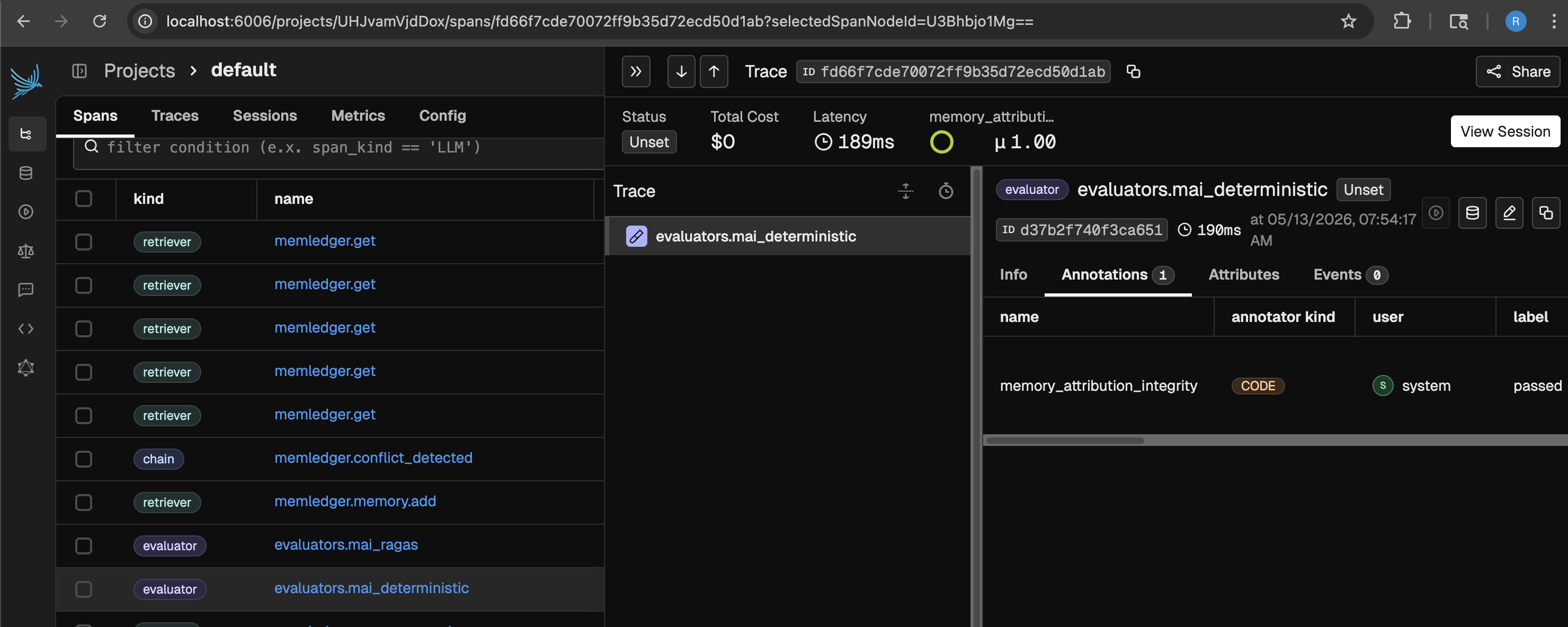 Tier 1 deterministic evaluator annotation in Phoenix